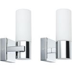Paulmann No. 70354 Wandleuchten Gemini IP44 40 W 2er Pack Chrom Satin, Metall, Glas