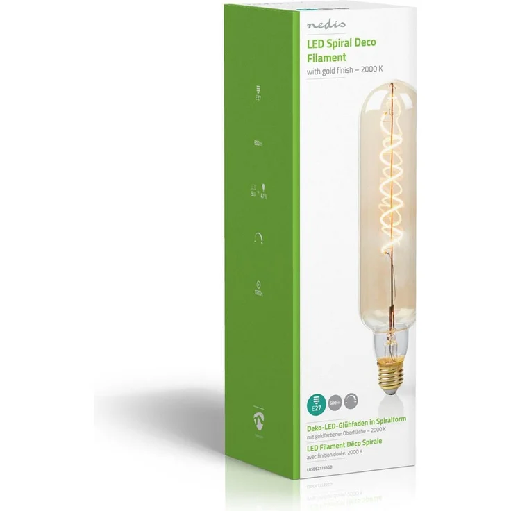 LED-Filament-Lampe E27 | T65 | 8.5 W | 600 lm | 2000 K | Dimmbar | Mit Gold Finish | Retro Style | 1 Stück – Bild 6