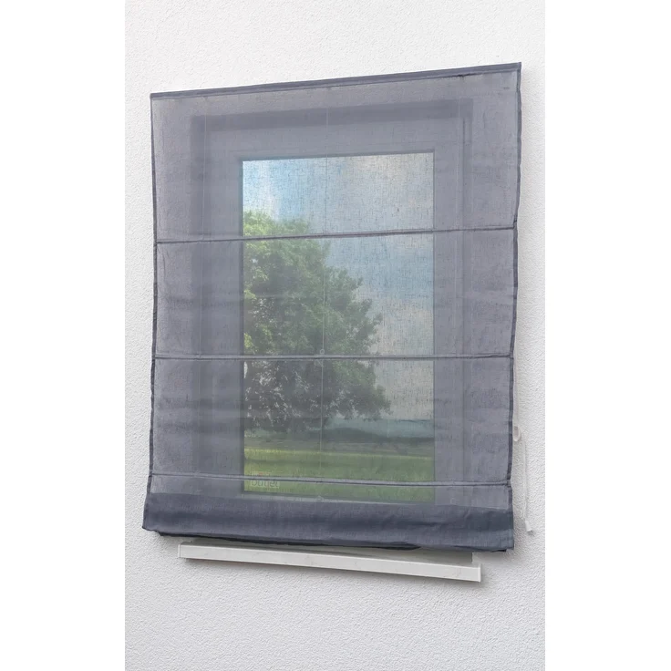 LYSEL® Raffrollo Leinen Blaugrau, HxB 170x60cm – Bild 7