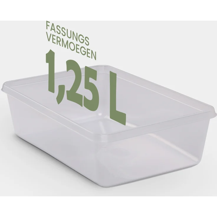 Frischhaltedosen für Lebensmittel 1,25 L ( 6er Pack ) Vorratsdose, Aufbewahrungsbox für Obst, Gemüse oder Snacks, Meal Prep Box, Lunchbox – Bild 3