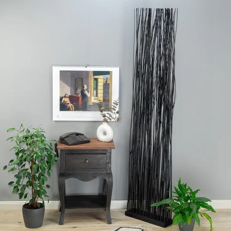 Raumteiler Slim 170x40 cm, Weidenholz-Zweige schwarz – Bild 2