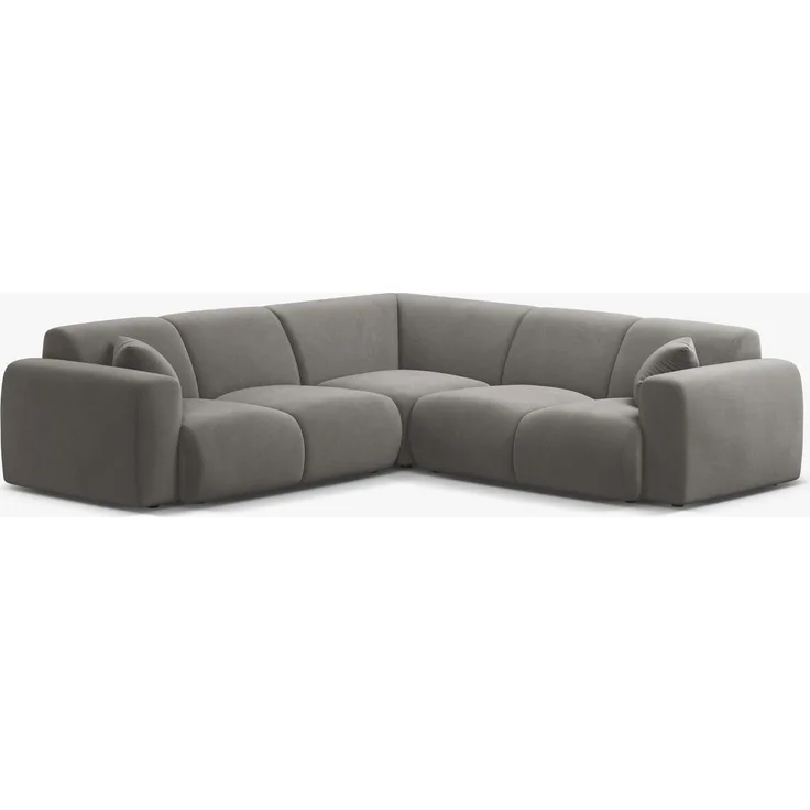 Micadoni Ecksofa Molino 5-Sitzer Samt Casino Grau