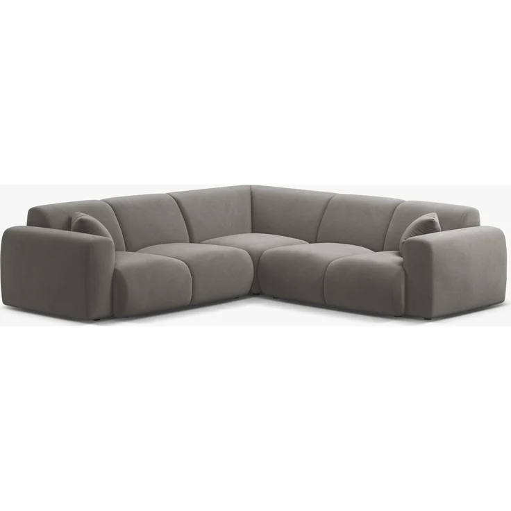 Micadoni Ecksofa Molino 5-Sitzer Samt Casino Grau – Bild 1