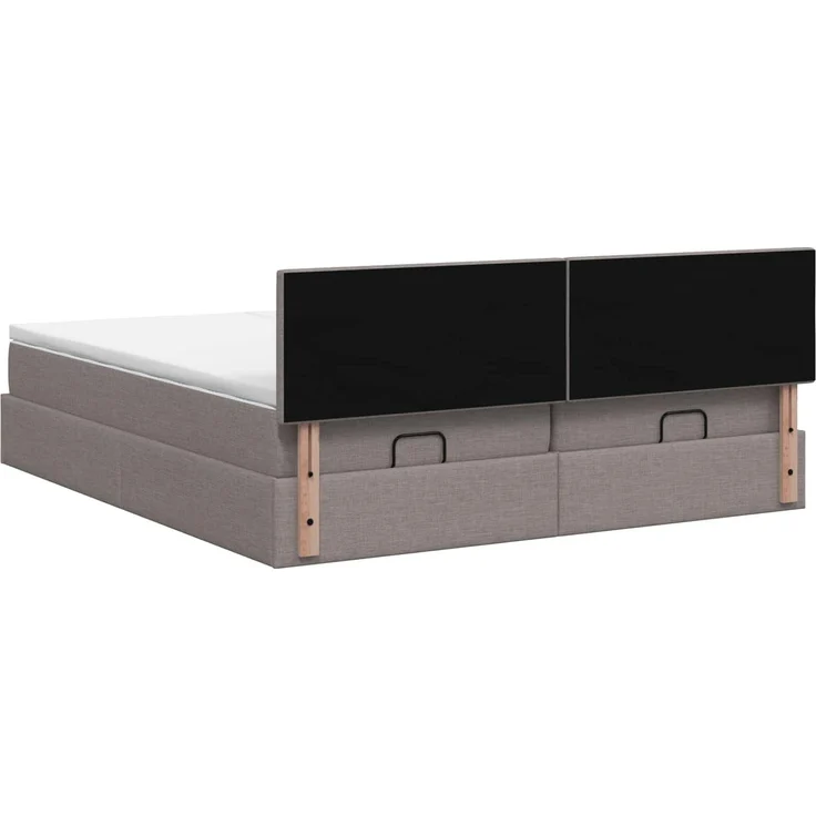 vidaXL Ottoman-Bett mit Matratze und LED Taupe 180 x 200 cm Stoff 3457298 – Bild 10