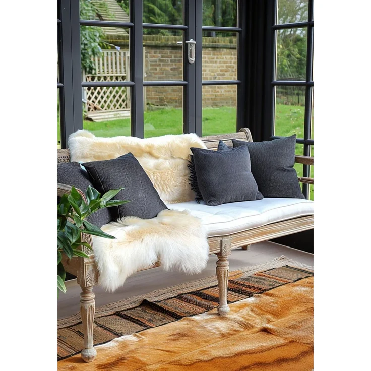 Lammfell Natur Farben Farbe: Champagner | Größe: 120-130 – Bild 7