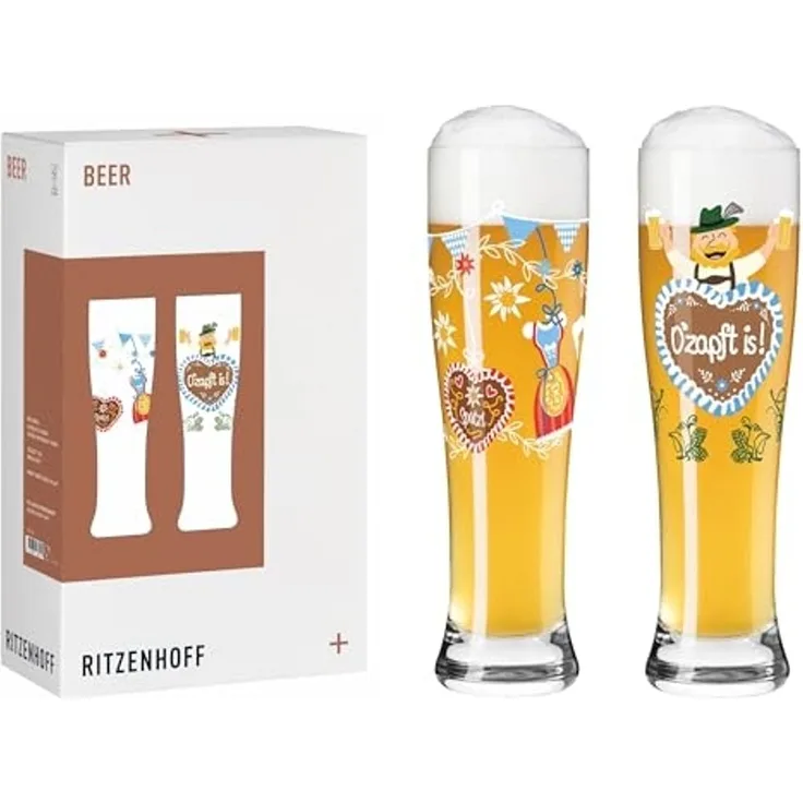 Ritzenhoff Bierglas Ritzenhoff Brauchzeit Weizen 2er-Set F26, Kristallglas