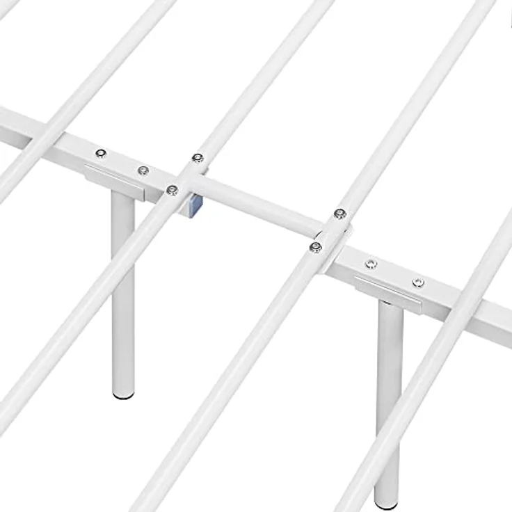 Yaheetech Bettrahmen Vintage Stil 140x200 cm Metallbett Bettgestell aus Metall mit Lattenrost, Modern Gästebett Jugendbett, Weiß – Bild 5