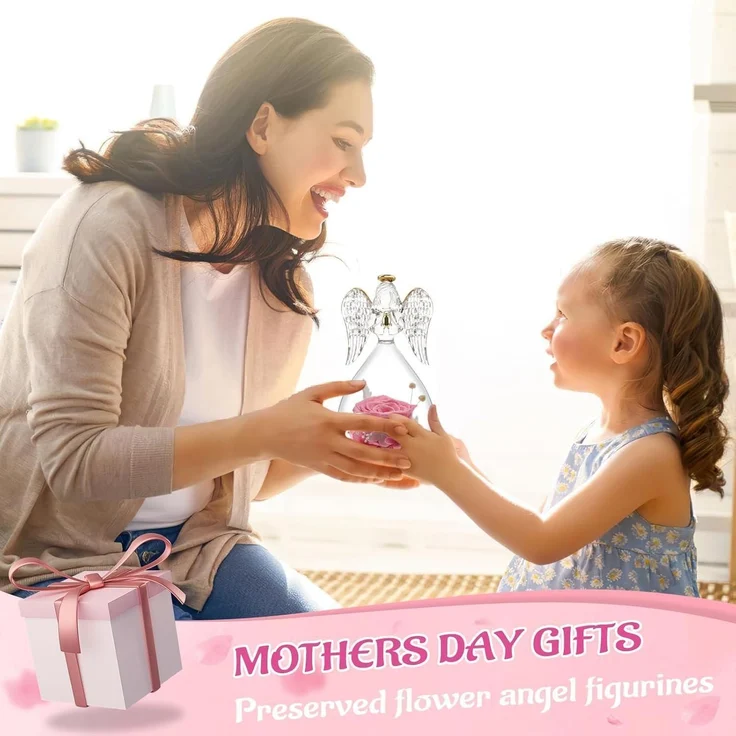 Ewige Rose Engel Figur Geschenk Forever Rose Muttertag Weihnachten Mama Oma – Bild 5