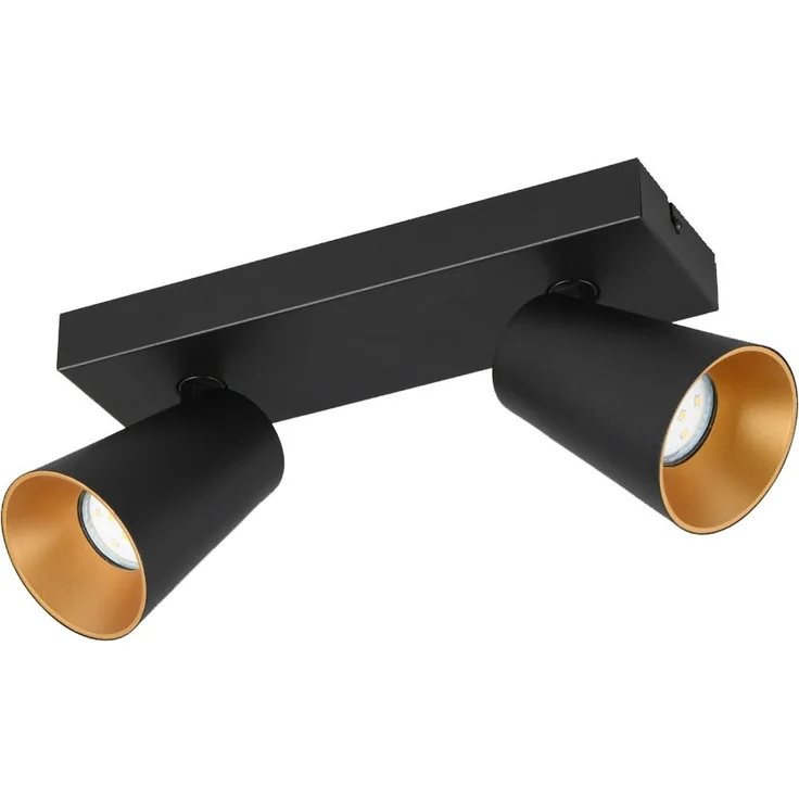 Deckenstrahler SHARP Schwarz Gold 2-flammig, Breite 28cm – Bild 2