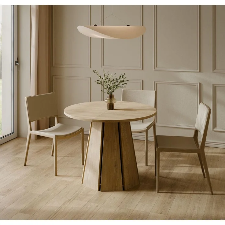 Compleo Esstisch ausziehbar 100-180, Japandi Design (Rund, Oval), Nussbaum, Eiche cremona oder Kaschmir MORI – Bild 5