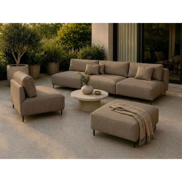 Garten Lounge Set SUN – Outdoor Möbel Set mit Sofa, Sessel und Hocker, UV-beständig und wasserabweisend – Bild 1
