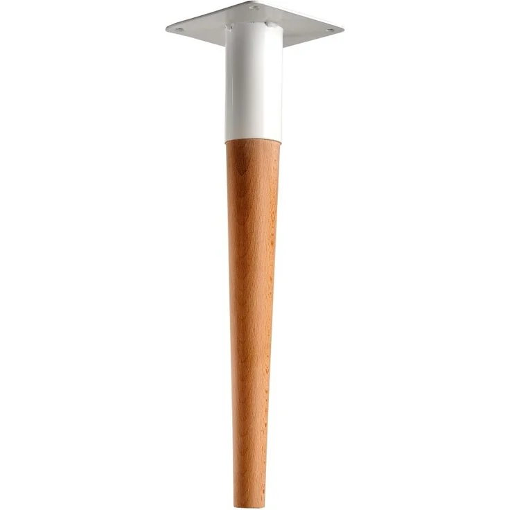 Hettich Möbelfuß 5,0 x 42 cm Buche/Stahl weiß - 1 Stück – Bild 2