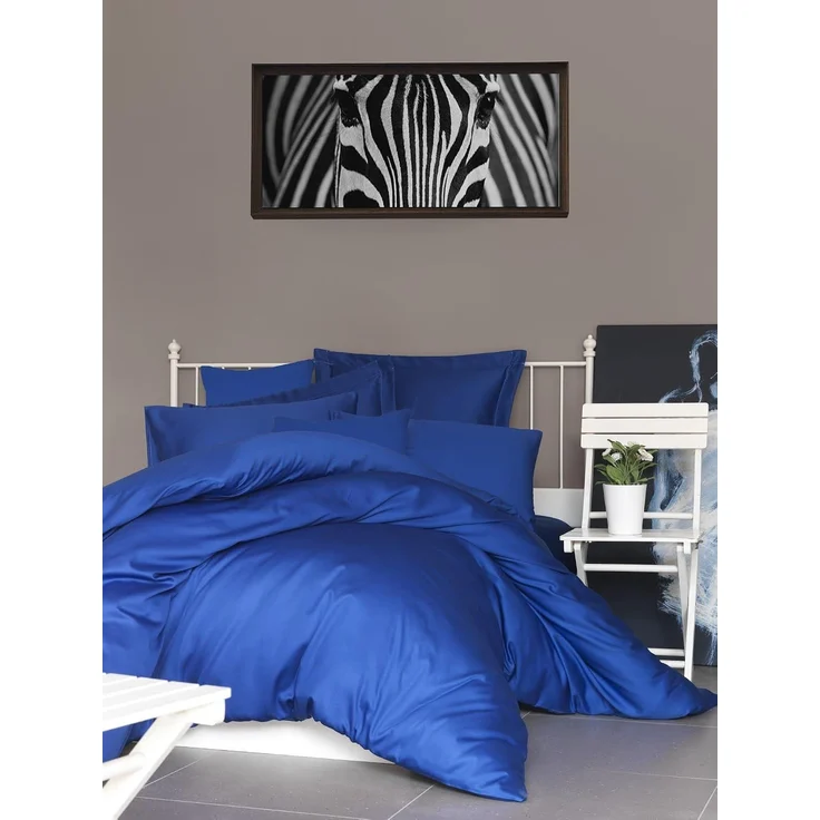 L'essentiel Maison 'De Dark Blue' Satin-Spannbettlaken für Einzelbetten (DE), Dunkelblau, 200+30 x 100 cm – Bild 2