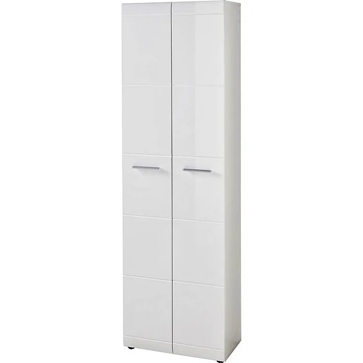 Garderobenschrank DANARO-01, 59 x 197 x 37 cm, Hochglanz weiß