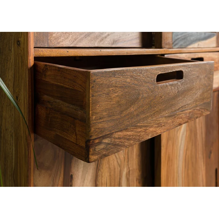 Vitrine Sheesham 90x40x180 dunkelbraun lackiert MAILAND #215 – Bild 5
