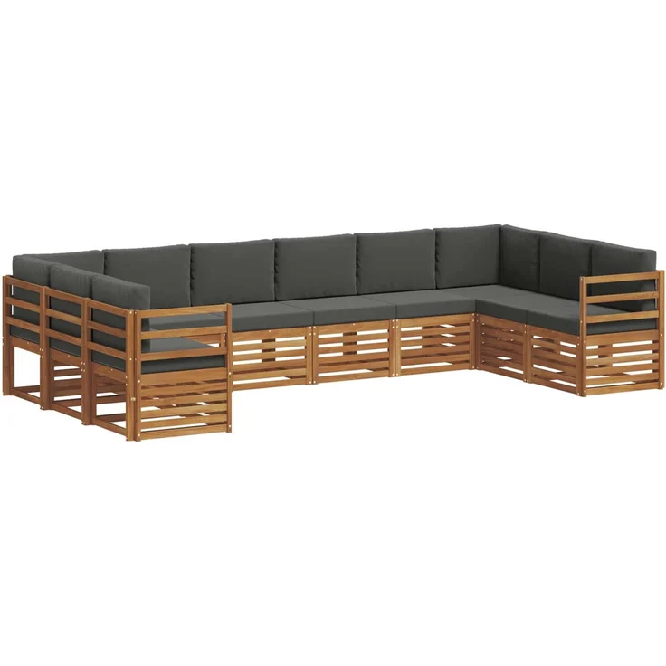 vidaXL Outdoor-Sofagarnitur 10 stk. 10-Sitzer Natur und Anthrazit 3375542 – Bild 2