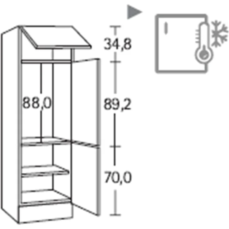 Kühlschrank-Umbau Optimal / Opti-Kult, Holzwerkstoff, Kunststoff, Weiß, 60 x 207 x 57 cm – Bild 2