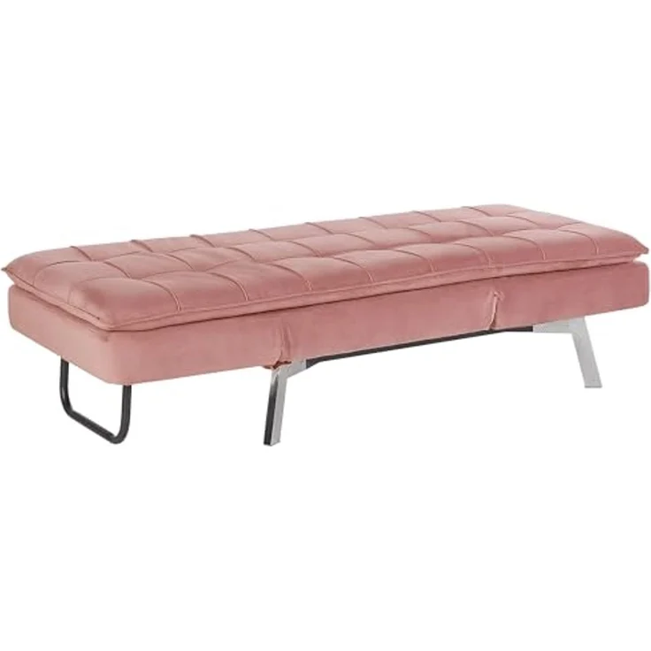 Chaiselongue Samtstoff rosa verstellbar LOIRET – Bild 6