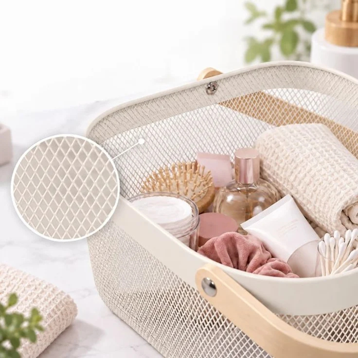 Relaxdays Eckiger Drahtkorb mit Henkeln – Bild 8