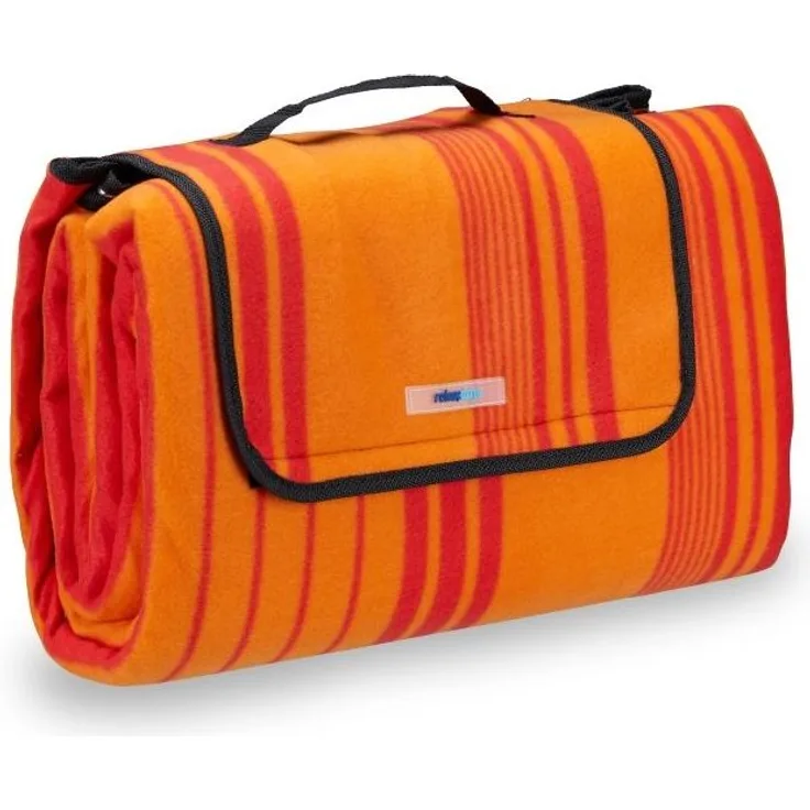 Picknickdecke 200x200cm orange gestreift 10025989