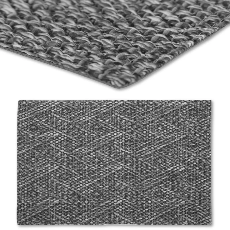 2er Set Tischset Platzset Tischmatte Platzdeckchen ca. 30x45 cm Auswahl: geflochten - grau – Bild 3