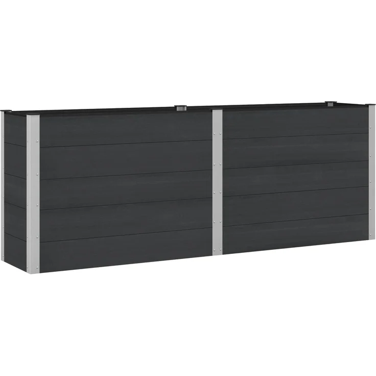 vidaXL Hochbeet Schwarz 250 x 50 x 91 cm WPC und Aluminium 42038989 – Bild 2