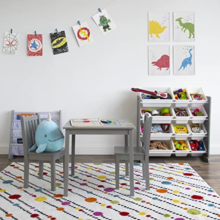 Humble Crew schickes Kinderregal in Grau/Weiß! 12 Boxen für Spielzeug, ideal für Kinderzimmer. Jetzt Ordnung mit modernem Design schaffen – Bild 6