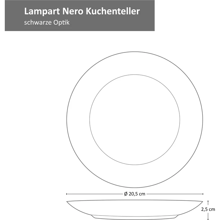 Mambocat Lampart Nero 18-tlg. Teller Set I Ess-, Suppen- & Kuchenteller – Bild 7