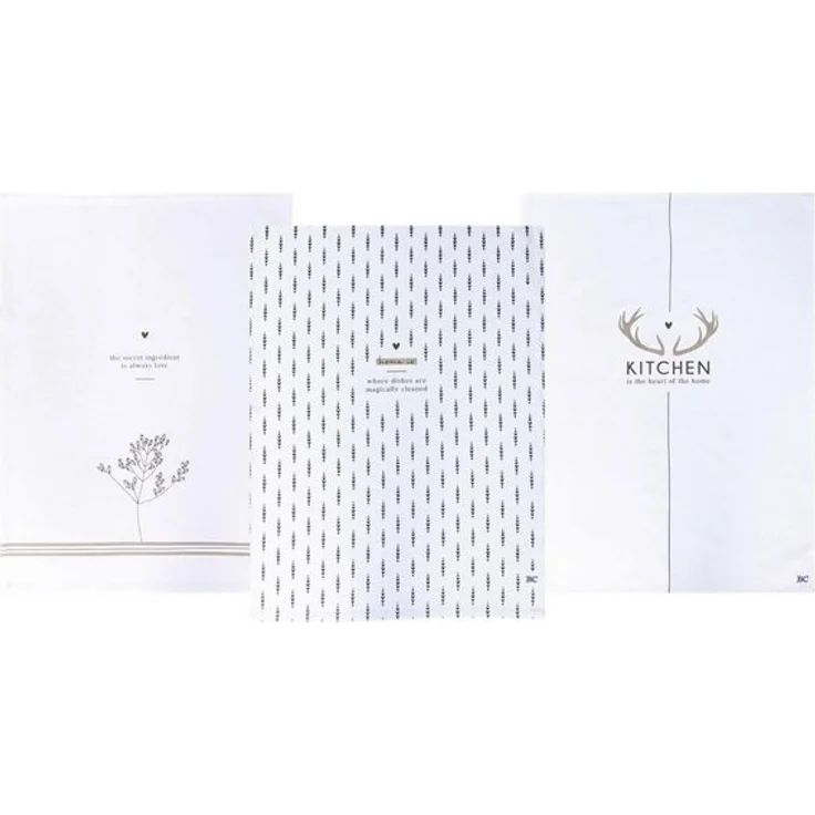 Bastion Collections Geschirrtuch White Kitchen Love, Farbe: Weiß, Motiv: Herzchen – Bild 3