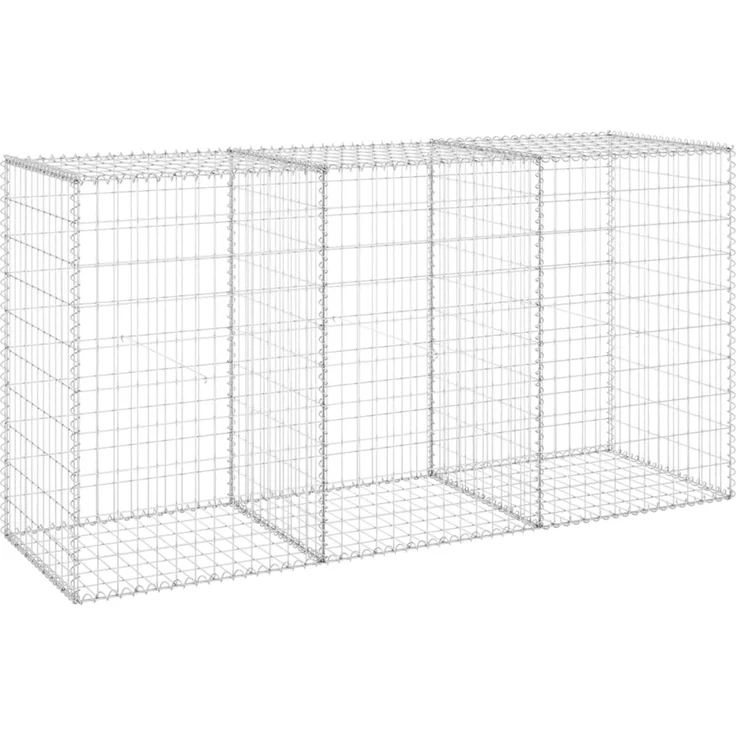 vidaXL Gabionenwand mit Abdeckung Verzinkter Stahl 200 x 60 x 100 cm 147815 – Bild 2