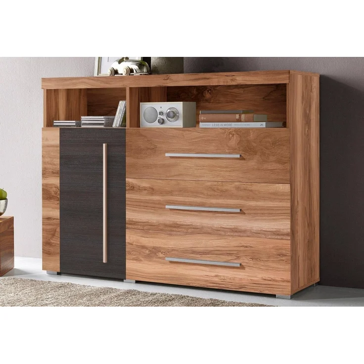 INOSIGN Sideboard Roger,Breite 120cm, moderne Anrichte mit 3 Schubladen, Kommode mit viel Stauraum, Masse 120x92x38,5 (B/H/T) – Bild 3