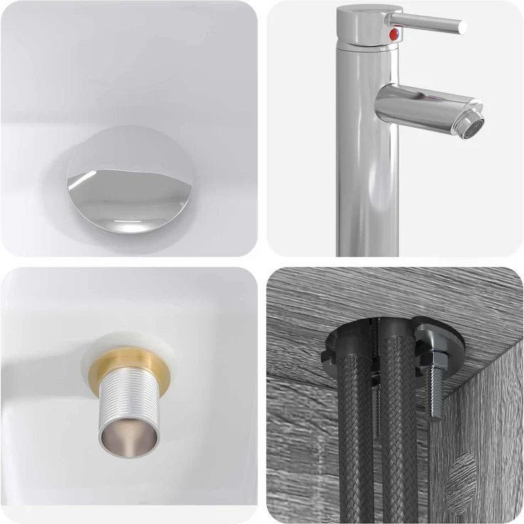 vidaXL Badezimmerschrank-Set 2 stk. Grau Sonoma 79,5 x 41 x 80 cm 3403885 – Bild 8
