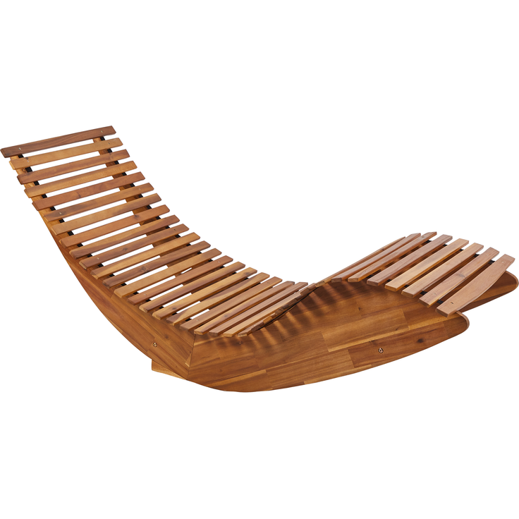 Sonnenliege mit Kissen BRESCIA PREMIUM Akazienholz Blau – Bild 4