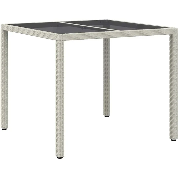vidaXL Gartentisch Weiß 90 x 90 x 75 cm Poly-Rattan 362535 – Bild 9