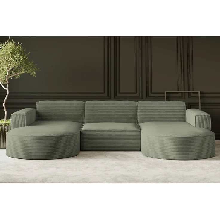 Kaiser Möbel Ecksofa Sofa U form, Couch U form MODENA U STUDIO stoff Neve, Poso, Quelle – Bild 5