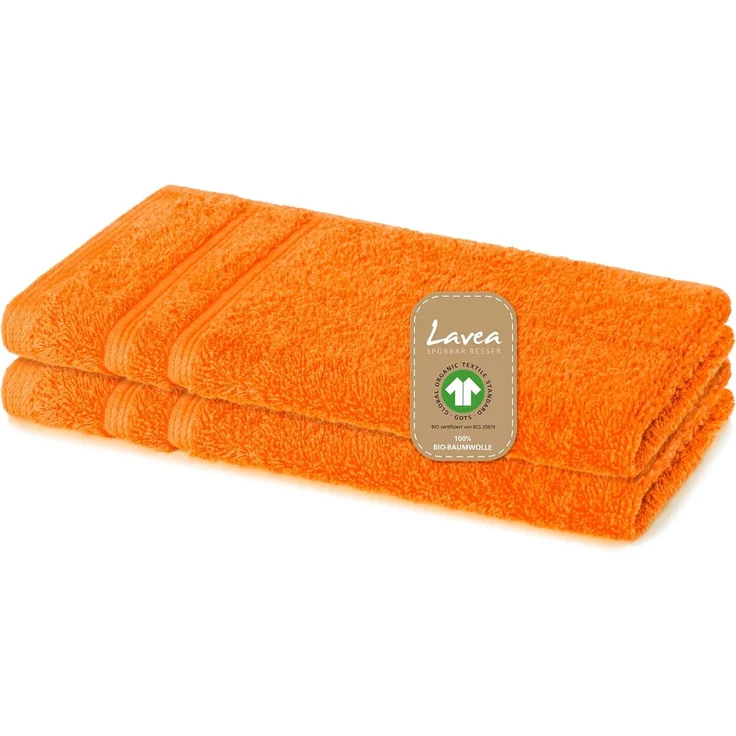 Lavea Gästehandtuch Bali, 30x50cm aus 100% Bio-Baumwolle, einzigartig weiche Gästetücher mit Aufhänger (Set, 2-St), hochwertiges und nachhaltiges Premium Gästetuch – saugstarke Faser – Bild 1