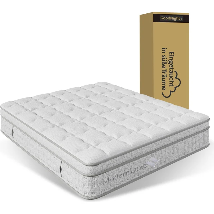 Novelux Hybrid Matratze 160x200 cm H3 – 7-Zonen Taschenfederkernmatratze & Kaltschaum, 25cm Hoch, Weiß. Atmungsaktiv, für Allergiker, bis 280kg belastbar – Bild 1