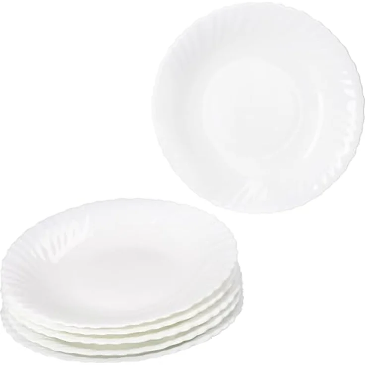 MamboCat Suppenteller 6x Suppenteller Arkona Opalglas 320ml 21,8cm weiß Teller tief – Bild 2