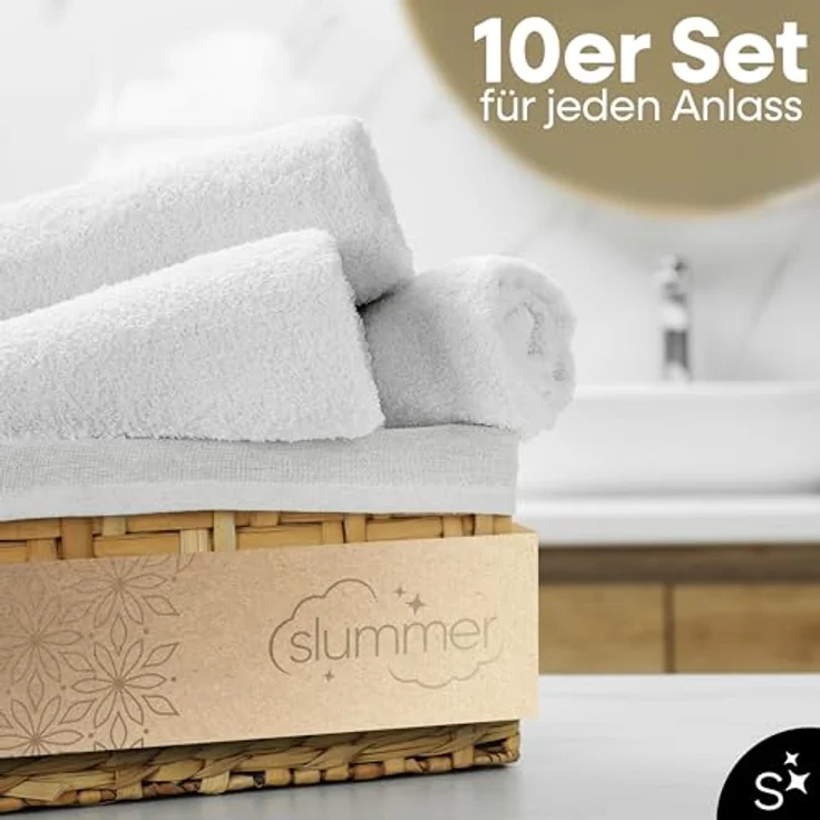 Slummer Seiftuch 10er Set Seiftücher Gesichtshandtücher 30x30 cm Waschlappen, Frottier - 100% Baumwolle (Set, 10-St), Gesichtstuch – Bild 3