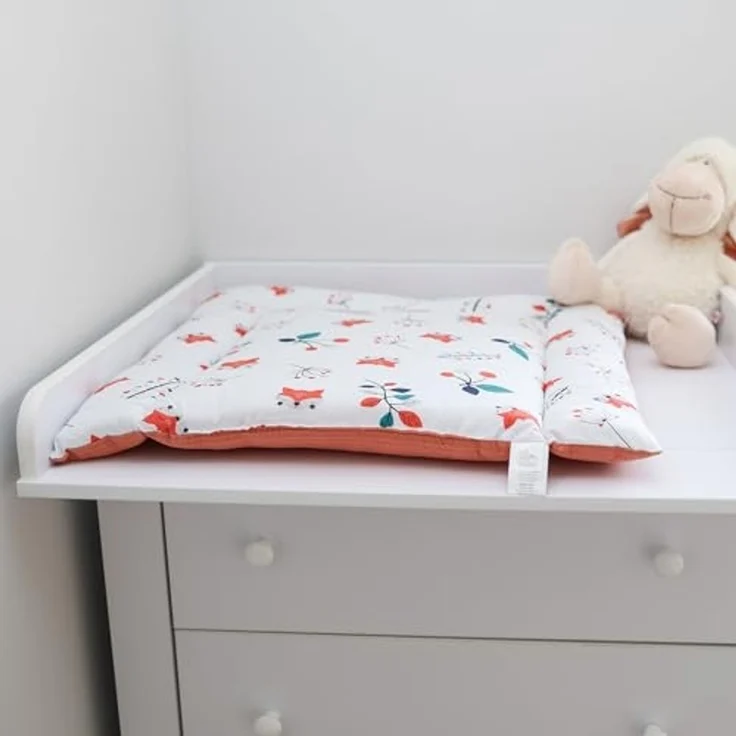 Wickelauflage für Babys 75x72 cm - Weiche Baumwolle, Abwaschbar - Wickelkommode & Wickeltischauflage Fuchs – Bild 6