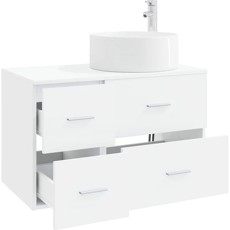 vidaXL Badezimmerschrank-Set 2 stk. Weiß 79,5 x 44,5 x 80 cm 3404008 – Bild 3