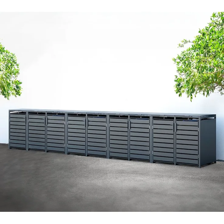 Westmann Metall Mülltonnenbox Kubus 9er | 9x240 L