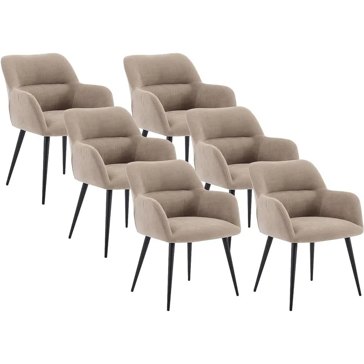 Vente-unique - HEKA Stuhl Stoff Beige - B 61 cm x H 78 cm x L 59,5 cm