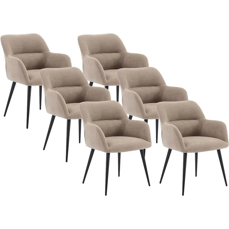 Vente-unique - HEKA Stuhl Stoff Beige - B 61 cm x H 78 cm x L 59,5 cm – Bild 1