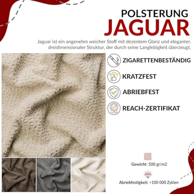 MKS Boxbett Jaguar, Ecru, 2-Sitzer, 200x200 cm, H4, 7-Zonen Taschenfederkern, Oeko-Tex® – Bild 6