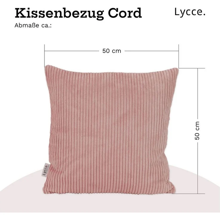 Lycce Dekokissen Kissenbezug 2er Set CORD Stoff (50 x 50 cm) - made in EU – Bild 2