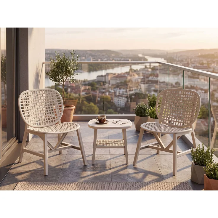 Bistro Set SICELLE Cremeweiß – Bild 3