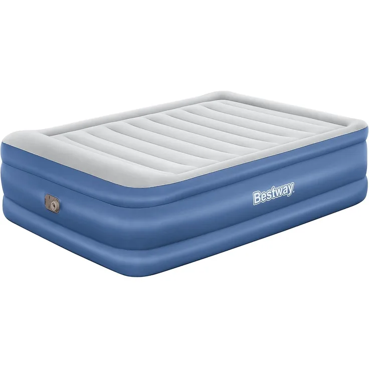 TriTech™ Doppelluftbett mit integrierter Elektropumpe, Blau/Grau, 203 x 152 x 61 cm