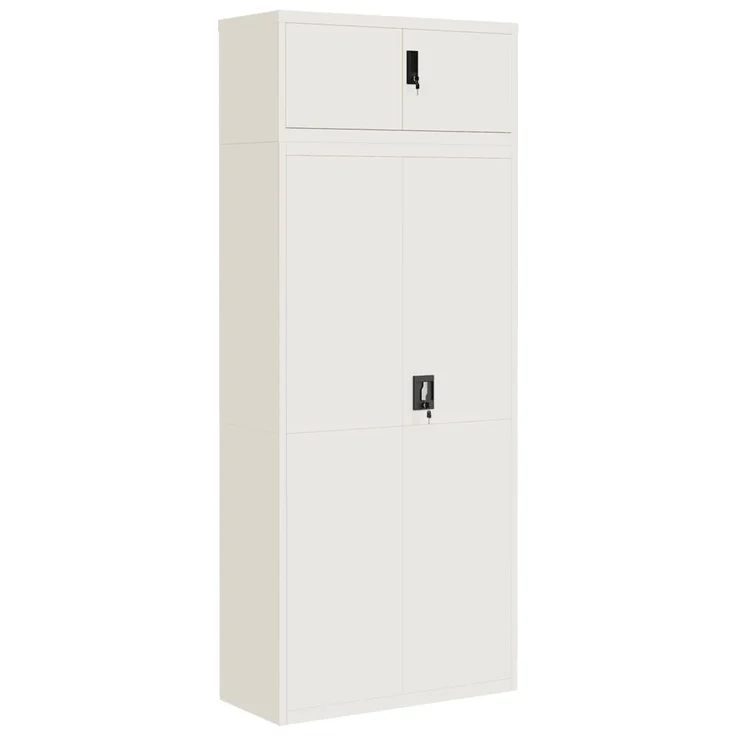 vidaXL Aktenschrank Weiß 90x40x220 cm Stahl 3188314 – Bild 1