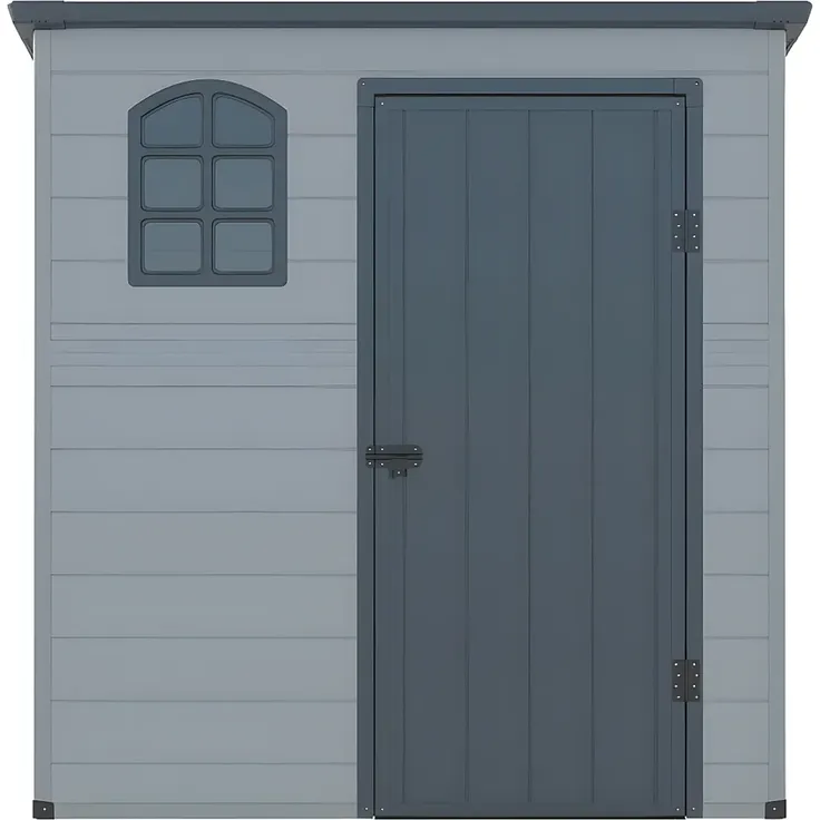 Vente-unique - NERIO Gartenhaus Harz GrauGrau - B 97 cm x H 175 cm x L 180 cm – Bild 6